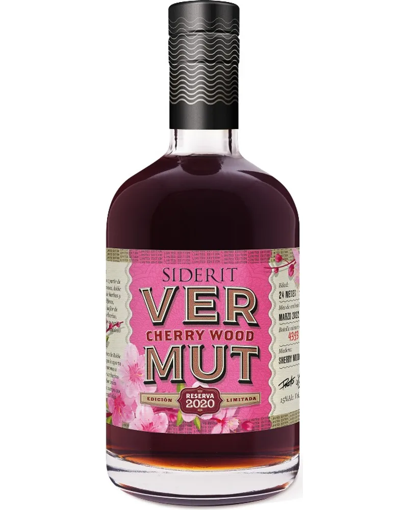 Botella de Siderit Vermut Cherry Wood Reserva 2020, edición limitada envejecida en barrica de cerezo